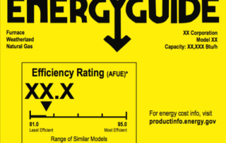 energy guide on furnace depicting annual fuel utilization efficiency