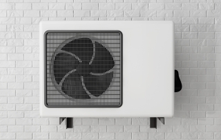 Modern Air Conditioner in front of brick wall