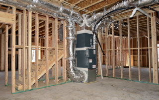 A gas furnace in a framed home that is the right furnace size
